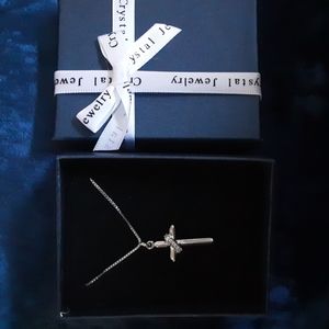 New Sterling Cross Necklace 925  16 inch Chain and 1 inch Cross